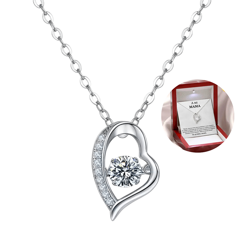 Collar Amor Eterno | Caja con Luz y Dedicatoria <span style="color: #000000;"><strong><span style="color: #ff2a00;">Plata 100% Autentica </span></strong></span>