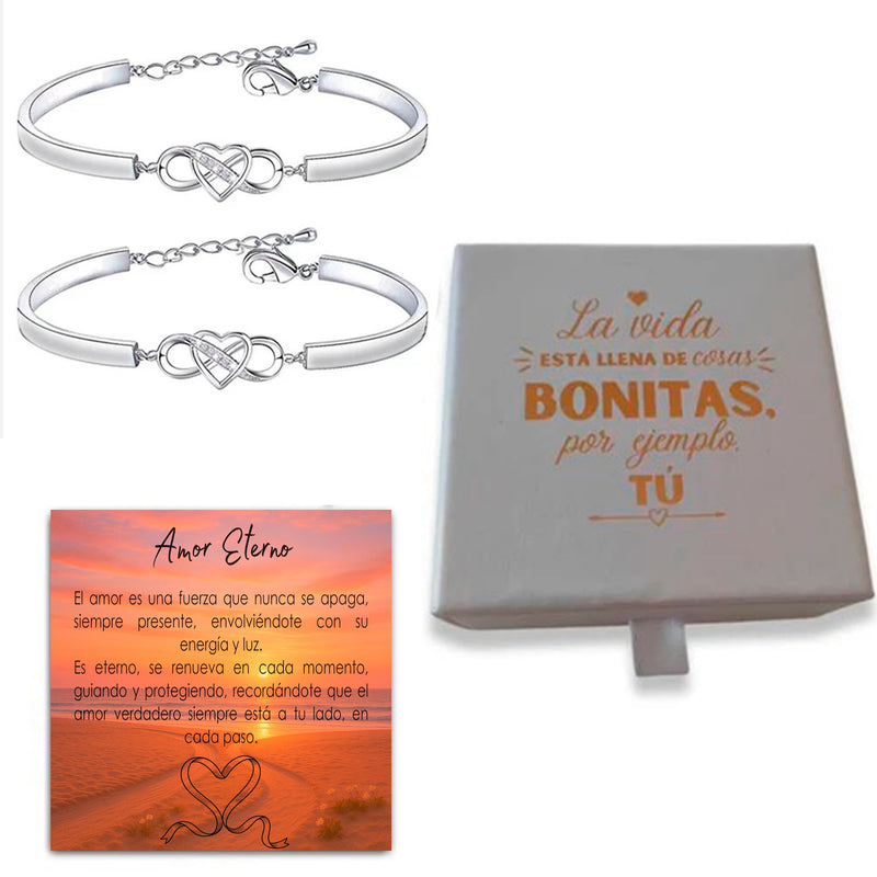 Pulseras "Amor Eterno" | <span style="color: #000000;"><strong><span style="color: #ff2a00;">¡COMPRA 1 Y LLÉVATE 2!</span></strong></span> Plata 100% Auténtica (925)